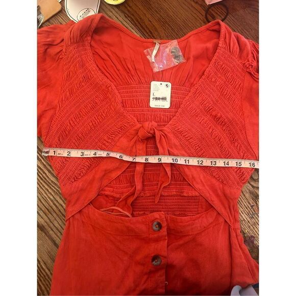 Free People String Of Hearts Maxi Dress Smocked size L - Picture 8 of 8